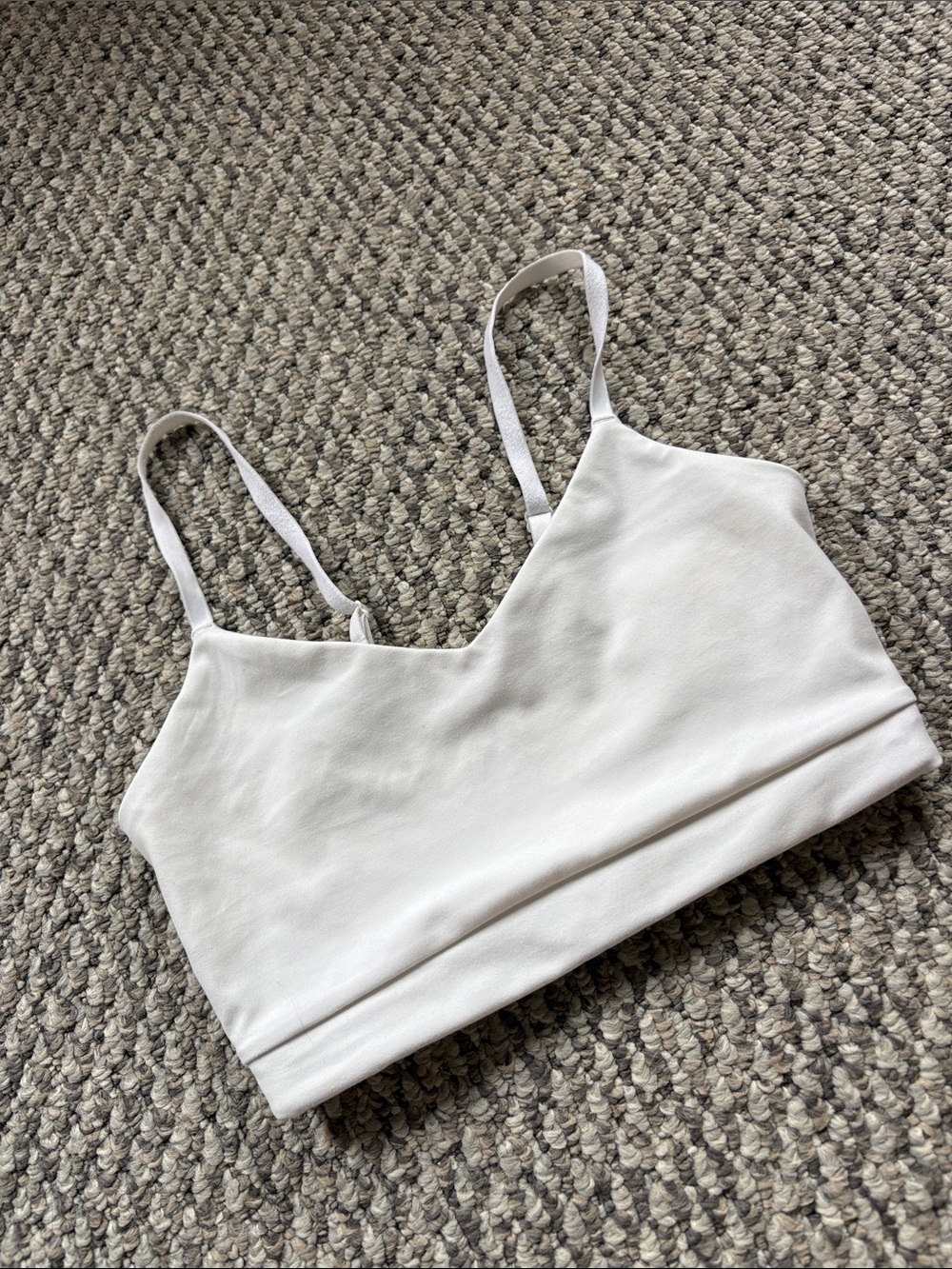 H&M White Seamless Cropped Cami with Adjustable Straps